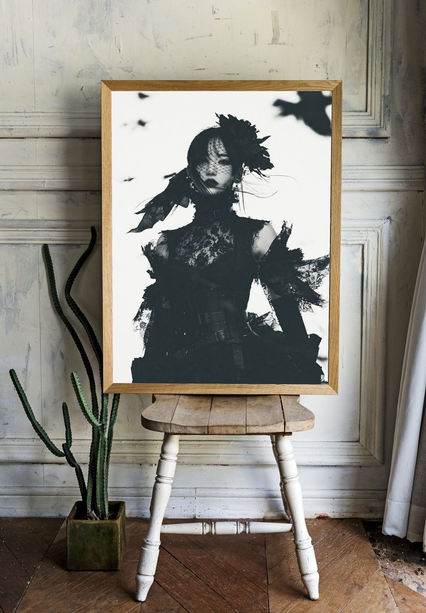 Gothic Fashion Portrait Poster. room preview