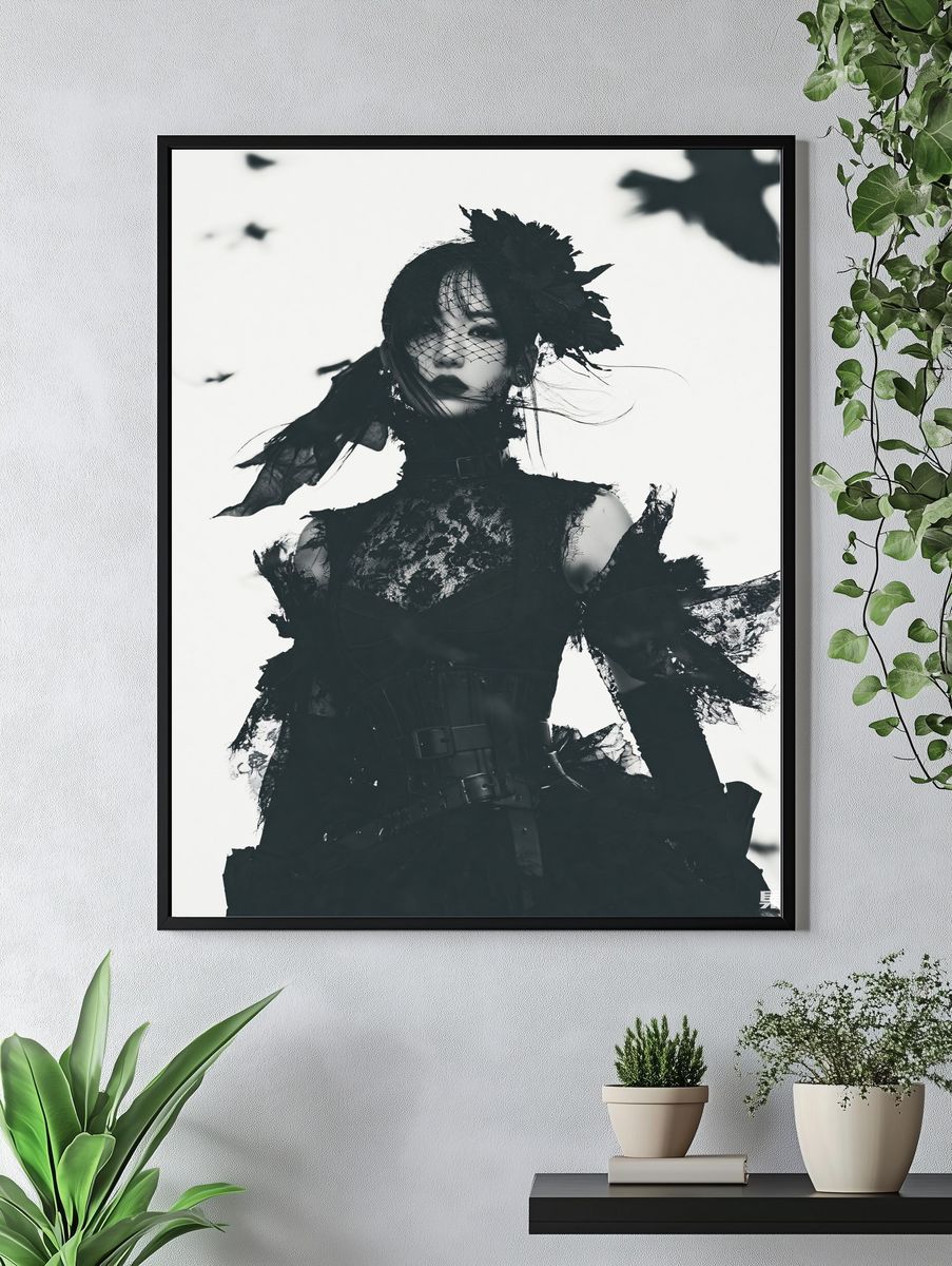 Gothic Fashion Portrait Poster. — room view 4