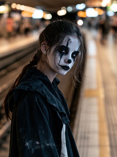 Gothic Face Paint Portrait Poster. poster