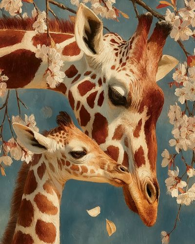 Giraffe Family — Nature Print. poster print