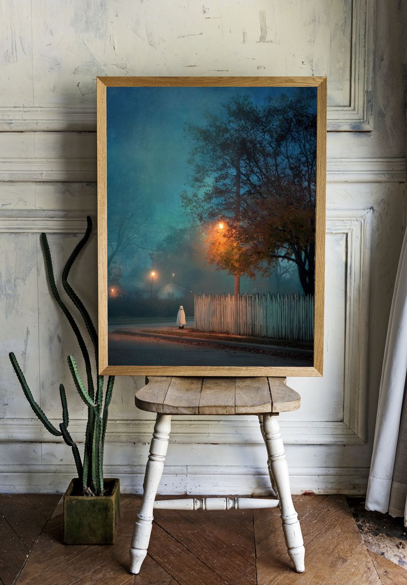 Ghostly Figure in Fog — Fine Art Print room preview