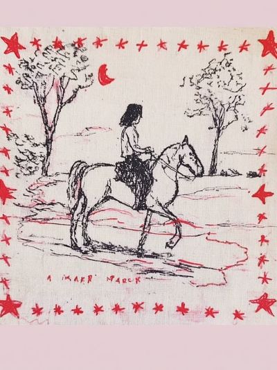 Girl on Horse — Illustration Print. poster