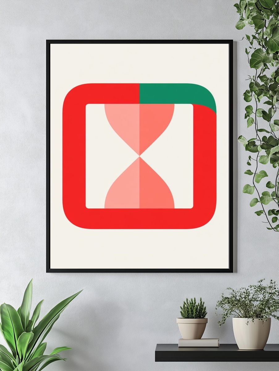 Geometric Hourglass Mid-Century Modern Poster. — room view 4