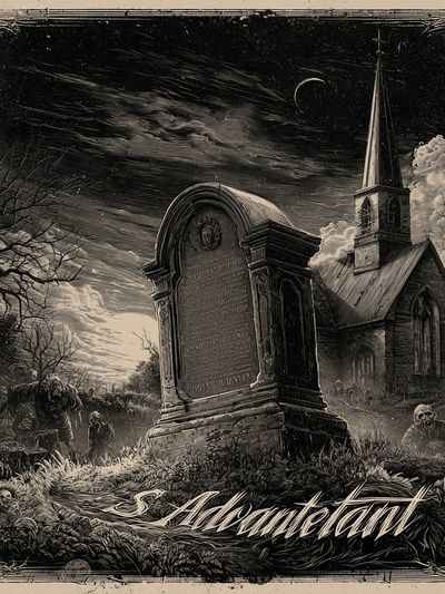 Haunted Graveyard Gothic Poster.