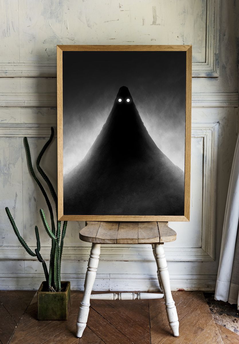 Ghostly Figure in Fog Poster. room preview