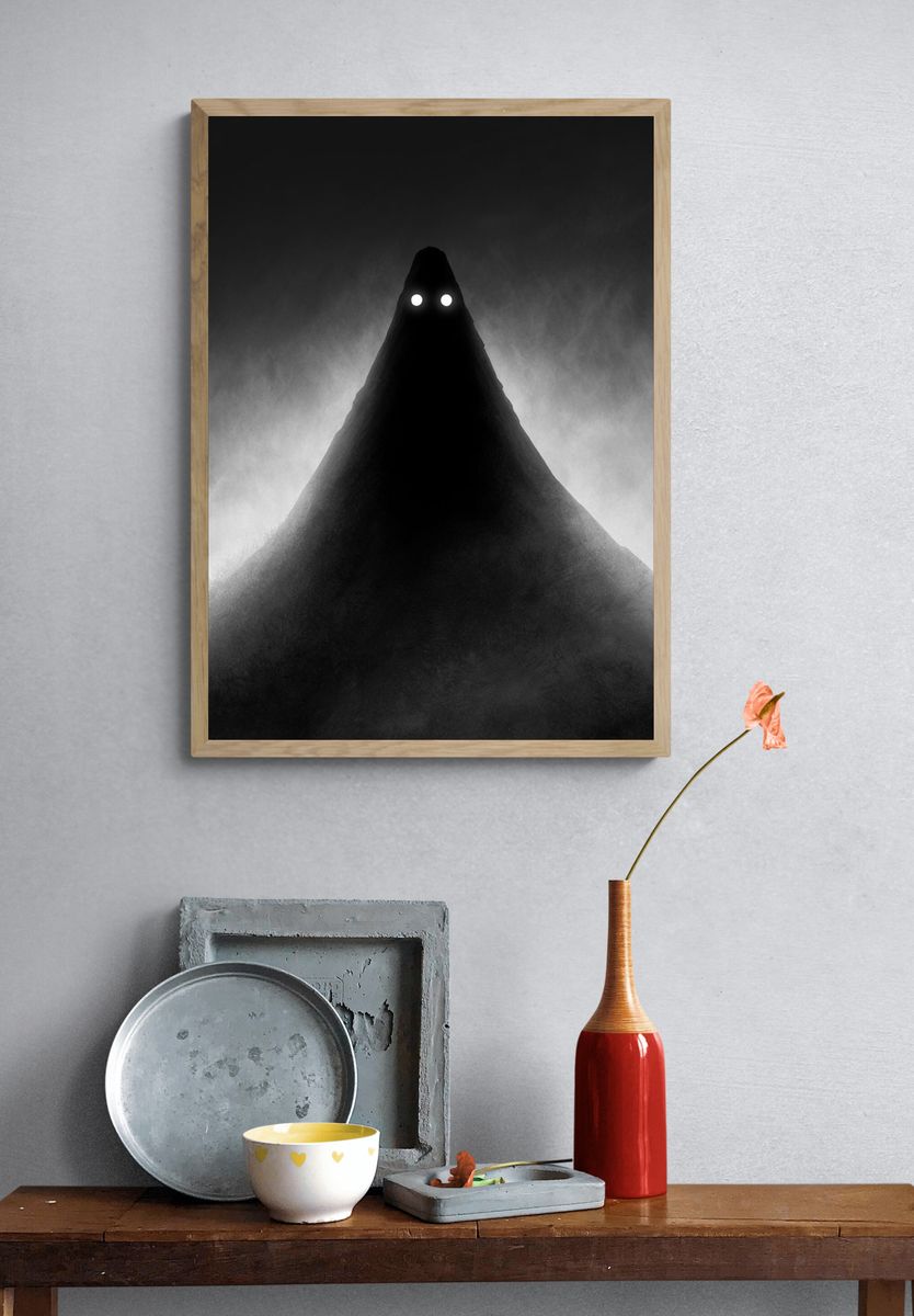 Ghostly Figure in Fog Poster. — room view 3