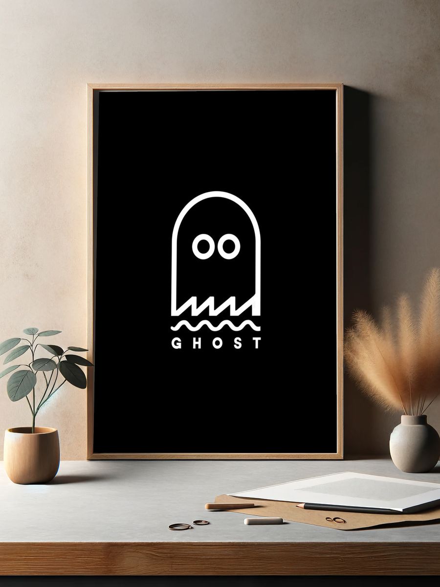 Ghost Minimalist Typography Poster. — room view 2