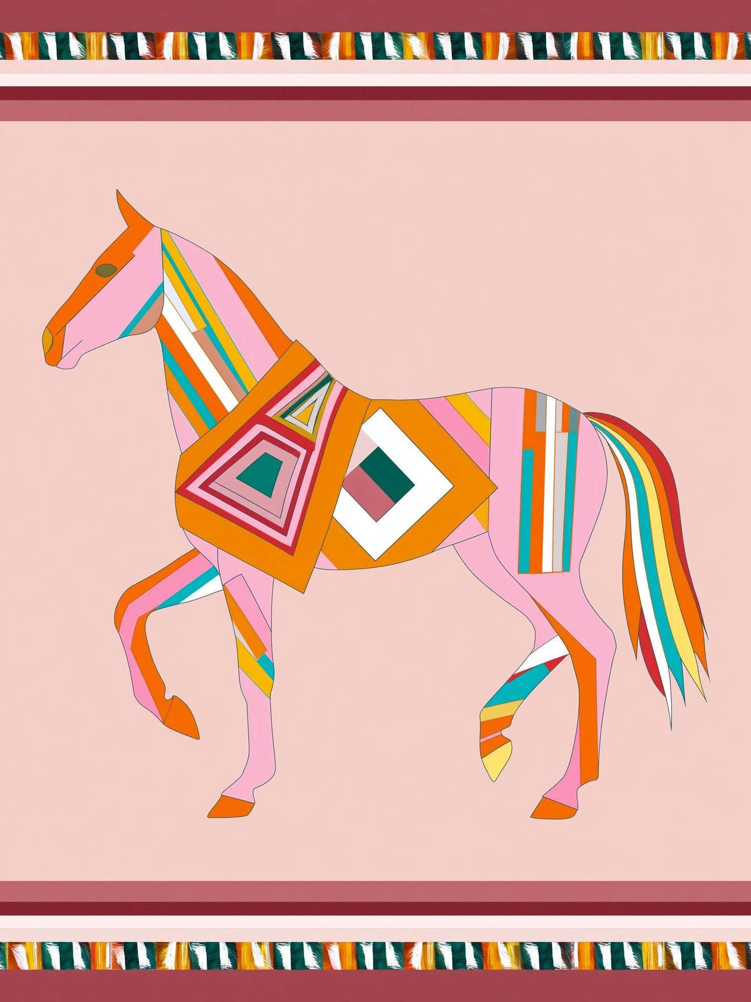 Geometric Horse Illustration Poster. poster — illustration art