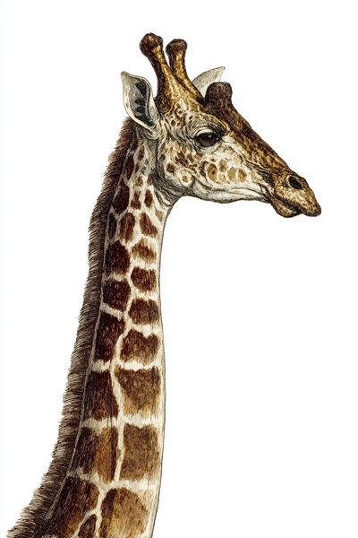 Giraffe Portrait Illustration Poster. poster
