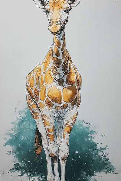 Giraffe Illustration Poster. poster print