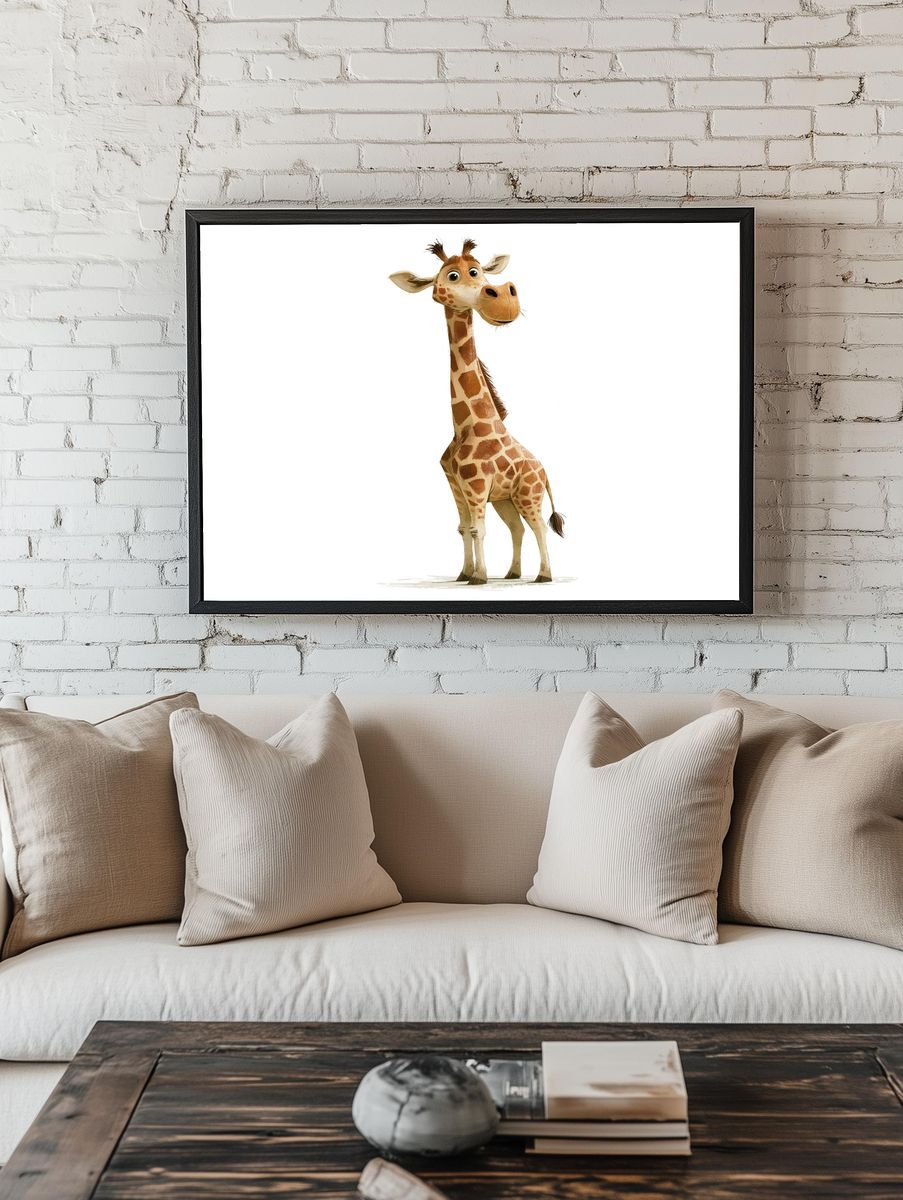 Cute Giraffe Illustration Poster. room preview