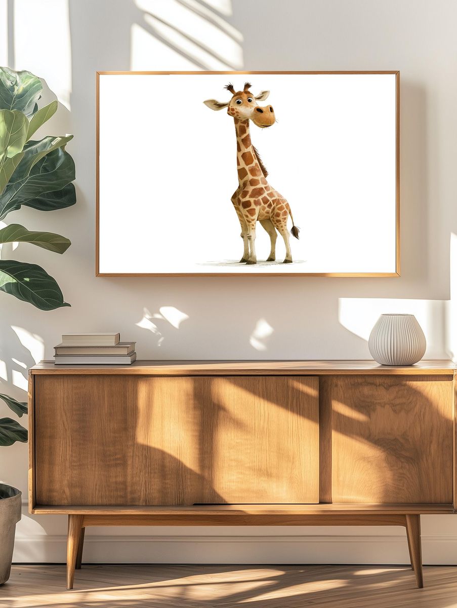 Cute Giraffe Illustration Poster. — room view 3