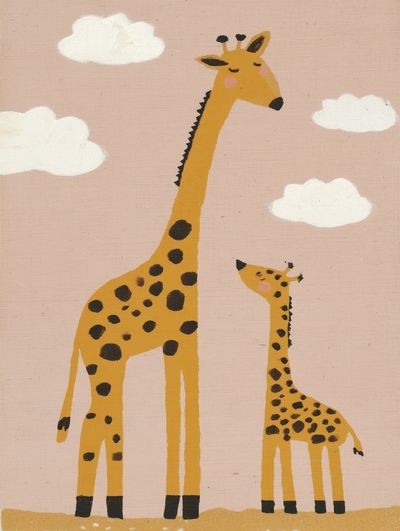 Cute Giraffes Illustration Poster. poster