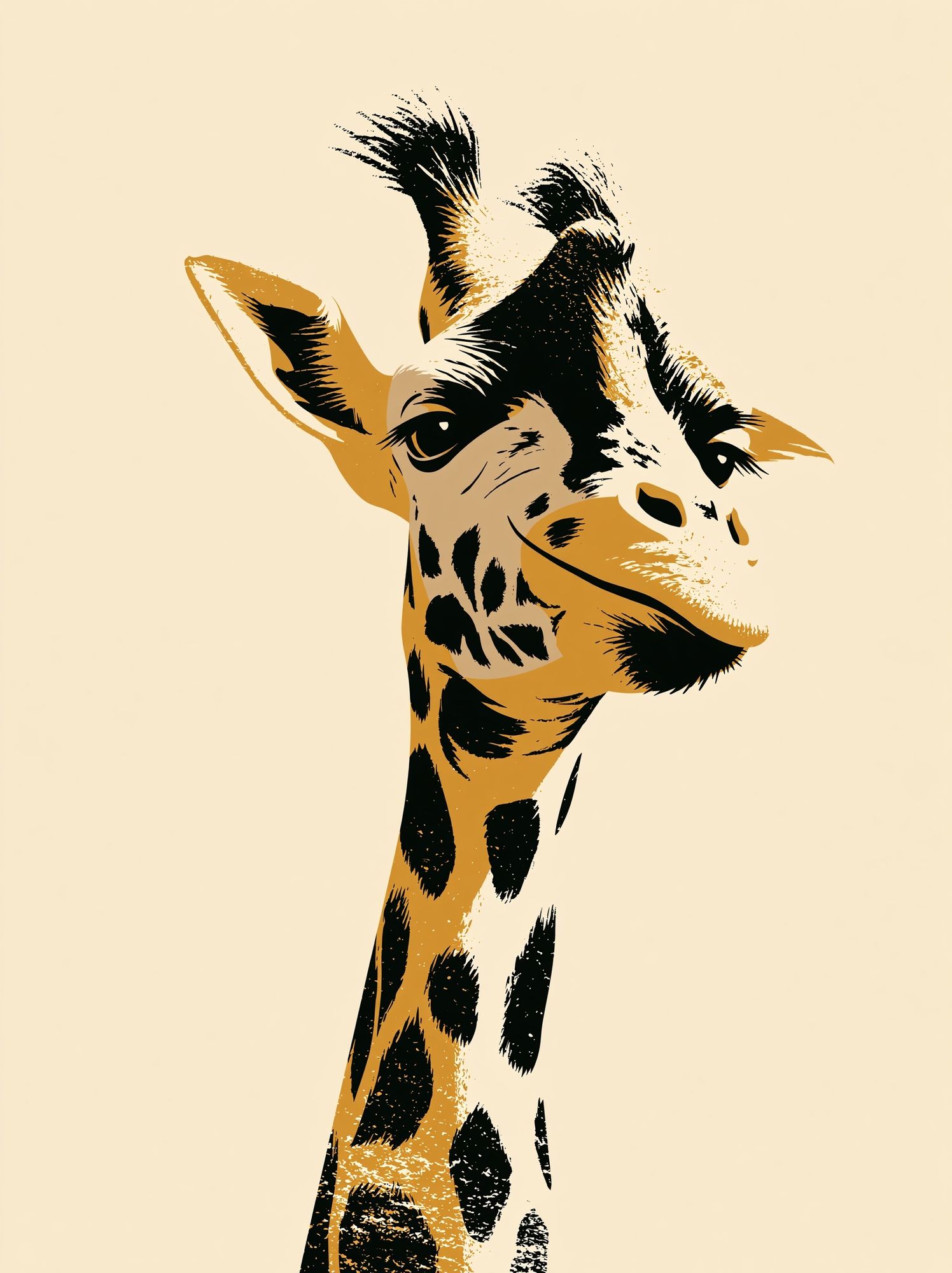 Giraffe Portrait Illustration Poster. poster — animals art