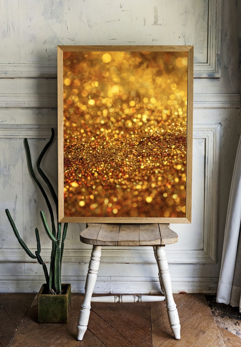 Golden Glitter Abstract Poster room preview