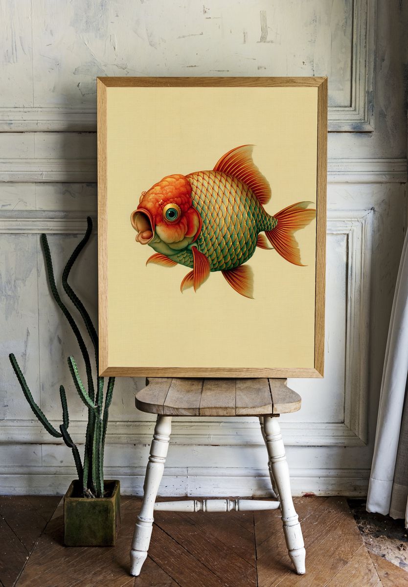 Goldfish Illustration Poster. — room view 1