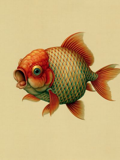 Goldfish Illustration Poster. poster