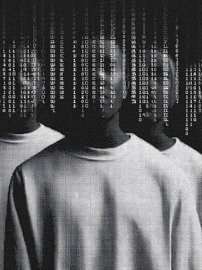 Glitch Binary Portrait Poster. poster print