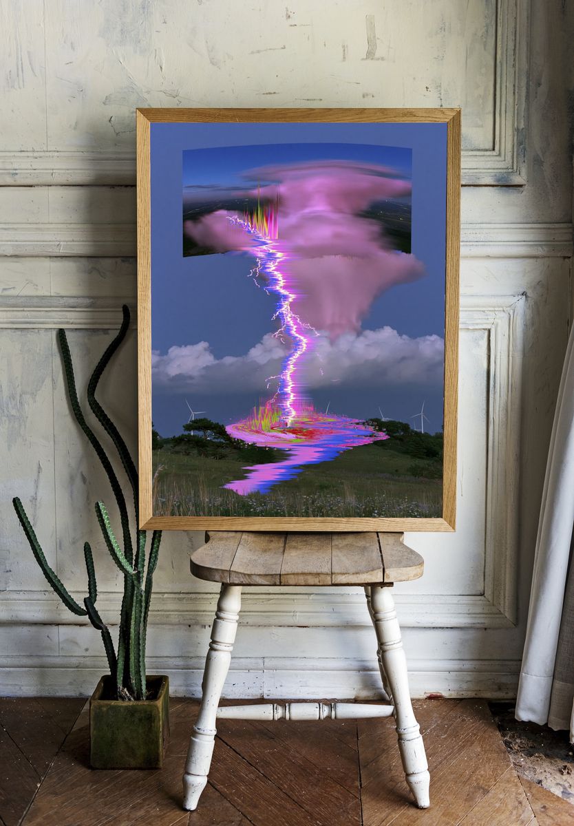 Glitch Lightning Storm Print. — room view 1