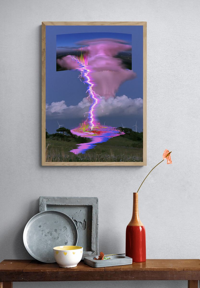 Glitch Lightning Storm Print. — room view 3
