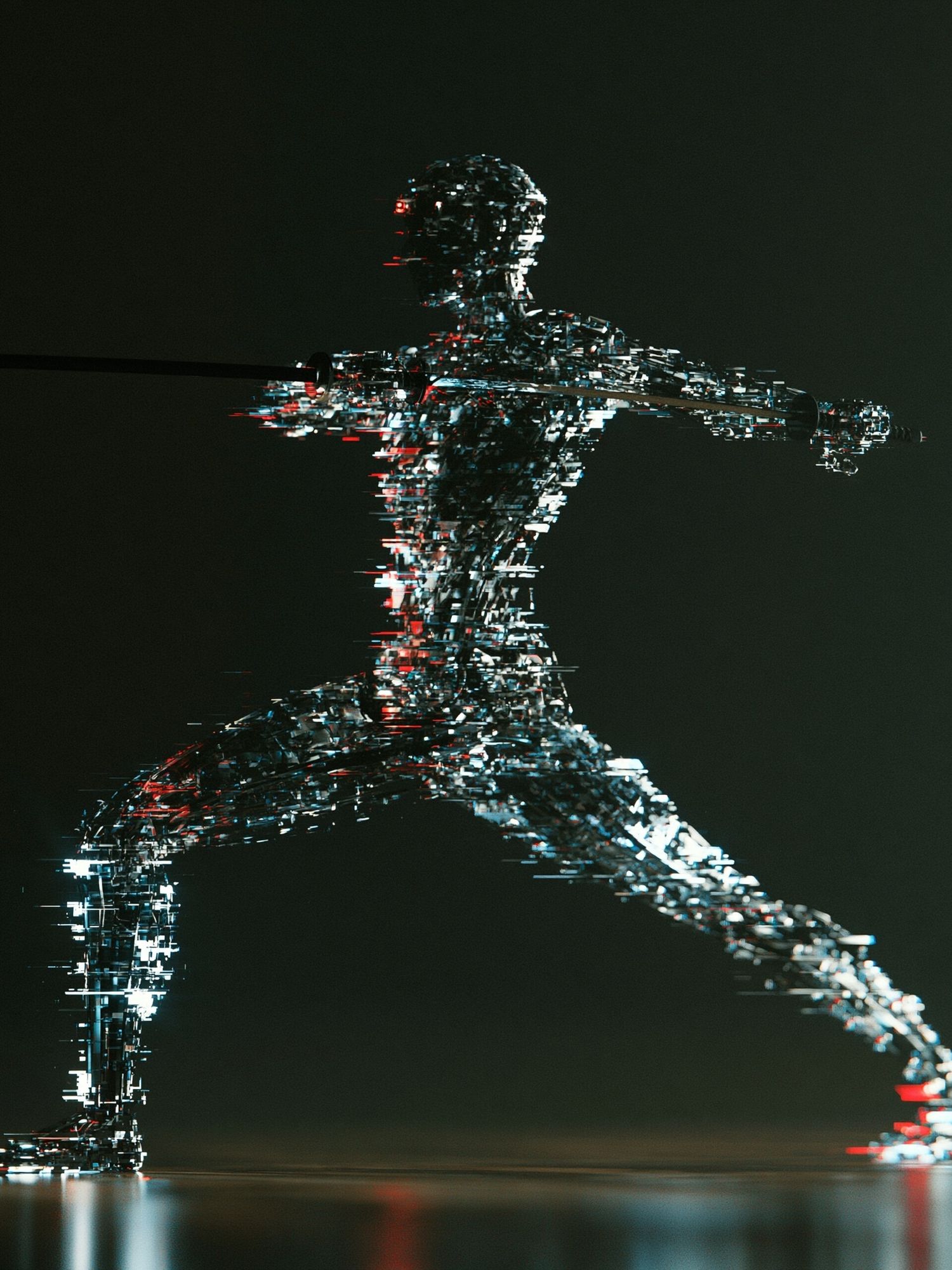Glitch Runner Digital Art Poster. poster — illustration art