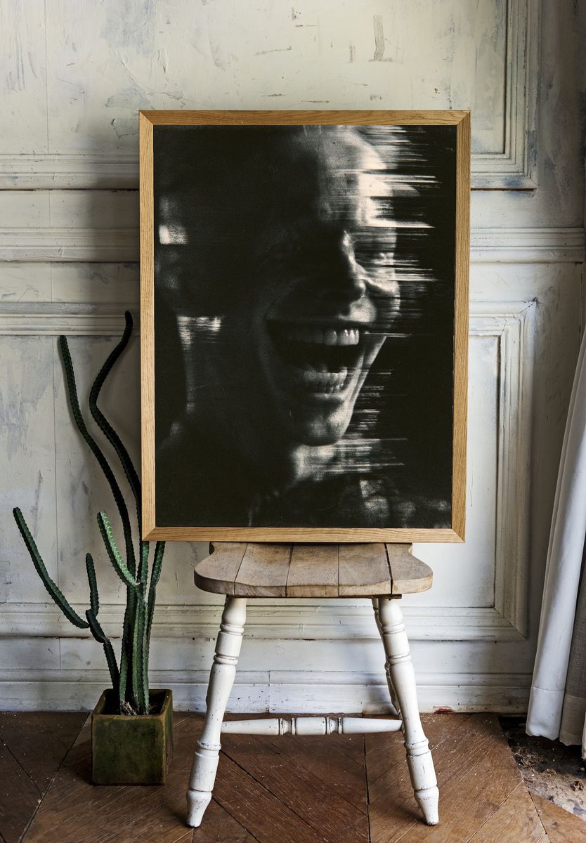 Glitching Laugh Portrait Print. — room view 1