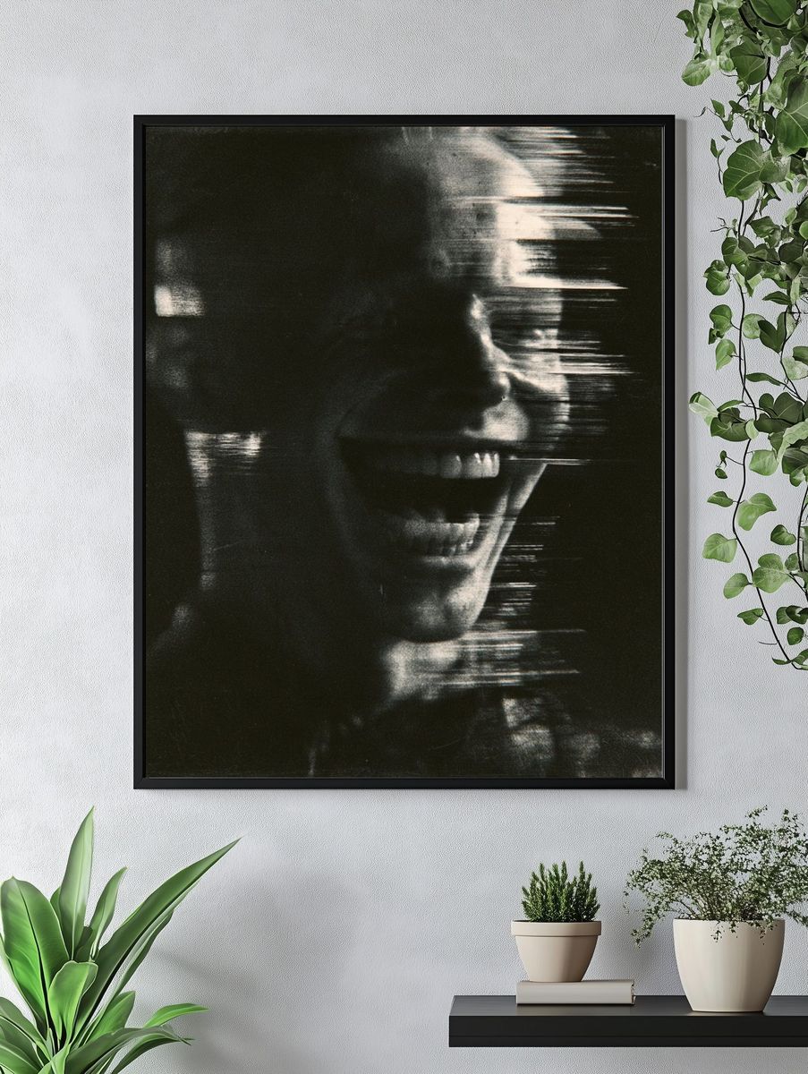 Glitching Laugh Portrait Print. — room view 4