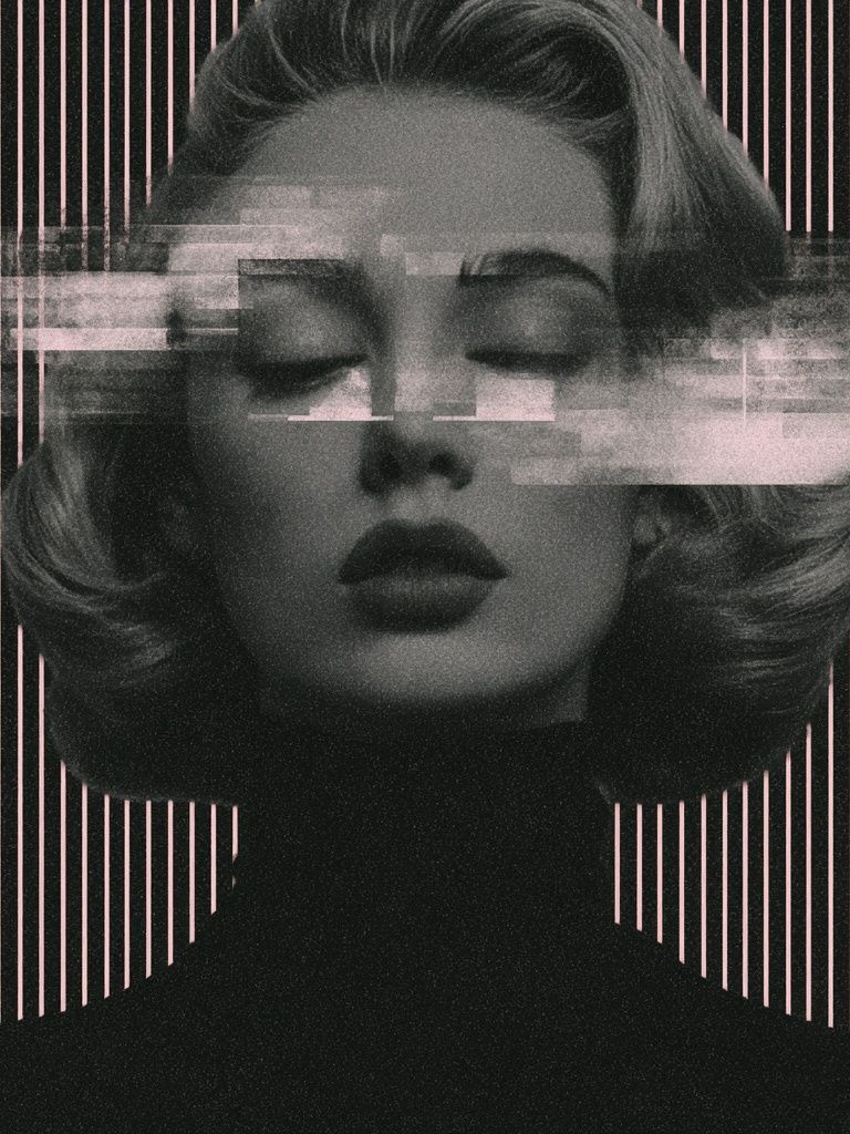 Glitch Portrait Typography Print. poster detail