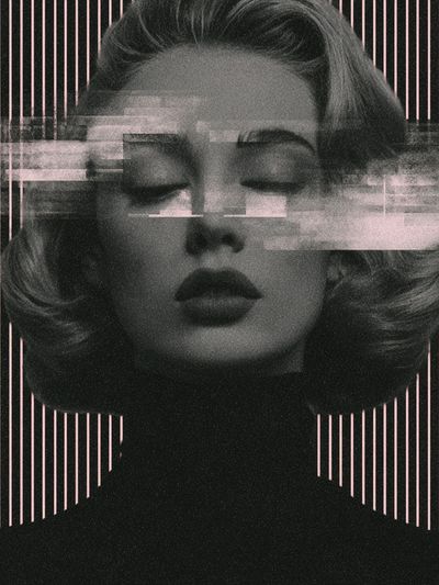 Glitch Portrait Typography Print. poster