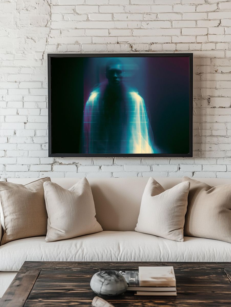 Glitch Portrait Photography Poster. — room view 1