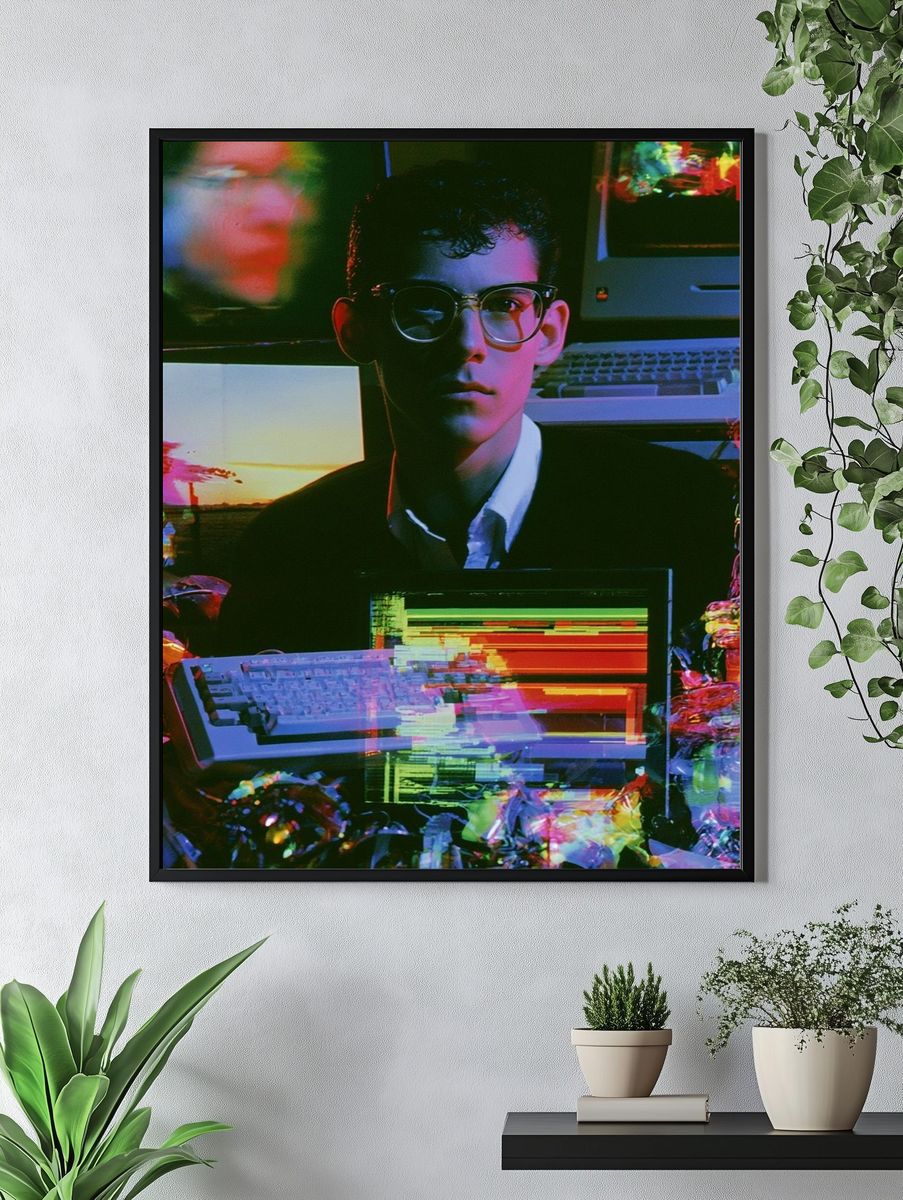 Glitch Portrait of a Young Man Poster. — room view 4
