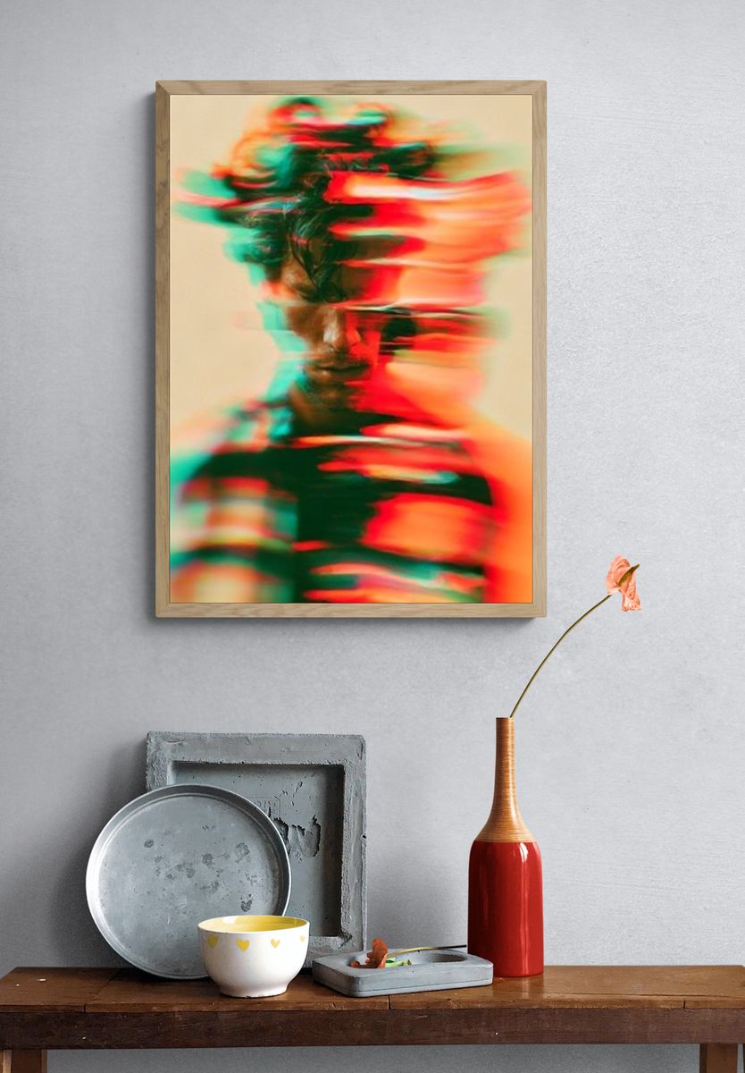 Glitch Portrait Photography Poster. — room view 3