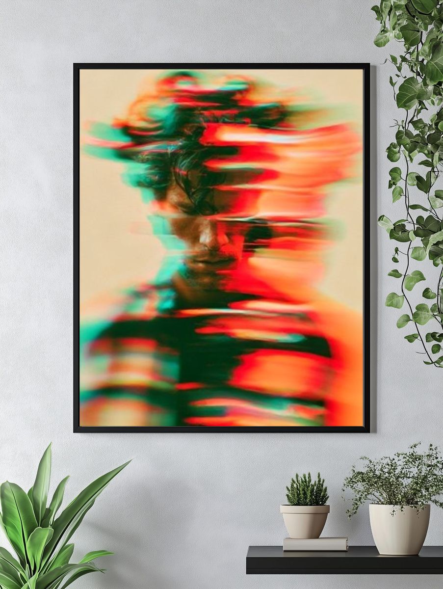 Glitch Portrait Photography Poster. — room view 4