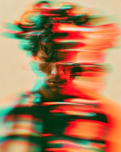 Glitch Portrait Photography Poster. poster