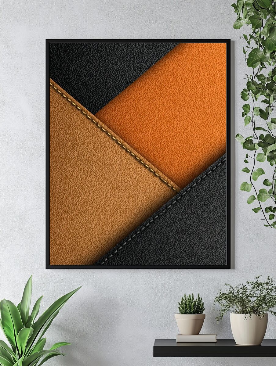 Geometric Leather Textures Poster. — room view 4