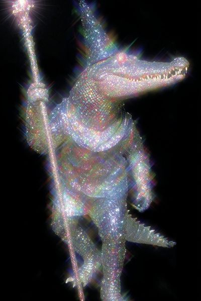 Glittering Alligator Wizard Poster. poster print