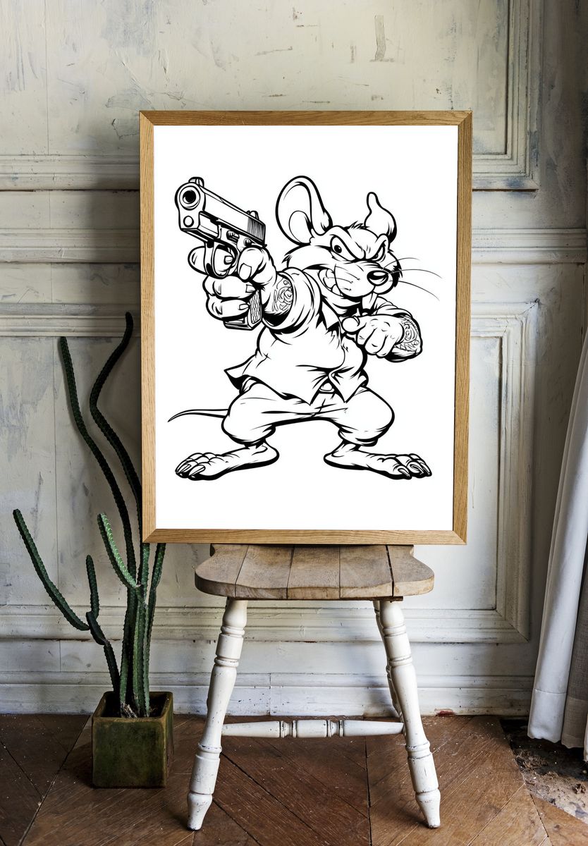 Gangster Mouse — Illustration Print room preview