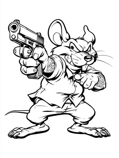 Gangster Mouse — Illustration Print. poster