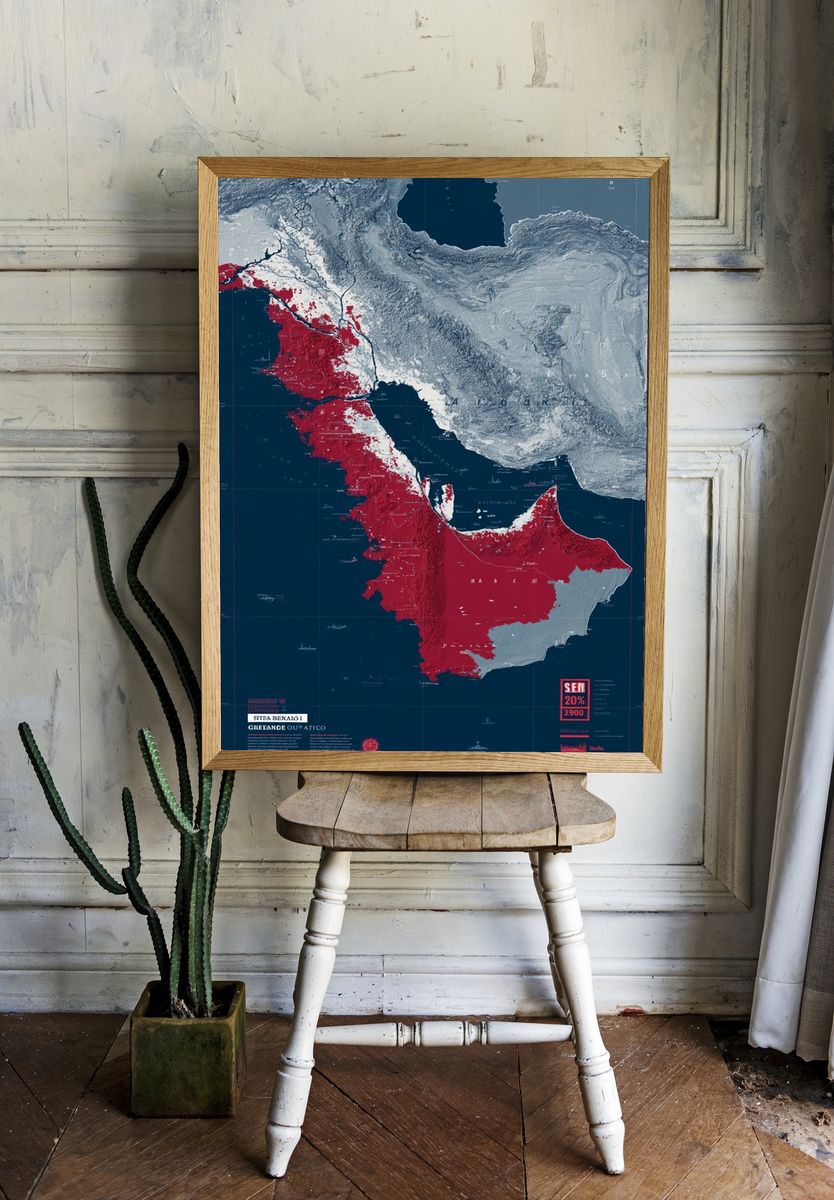 Geographical Map of the Gulf — Vintage Print room preview