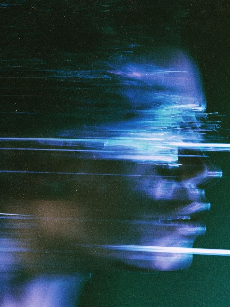 Glowing Motion Portrait Print. poster detail