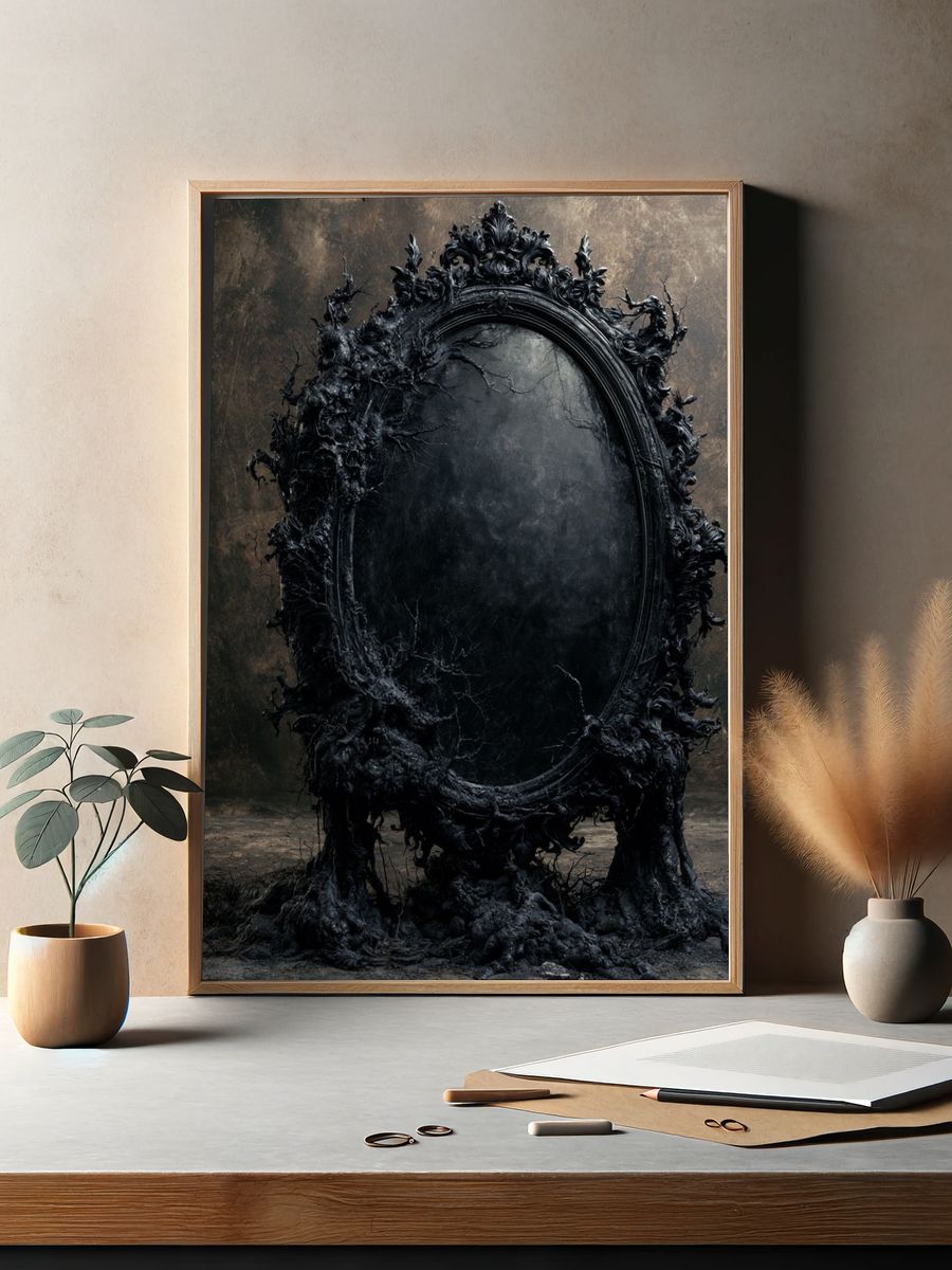 Gothic Mirror Surrealism Poster. — room view 2