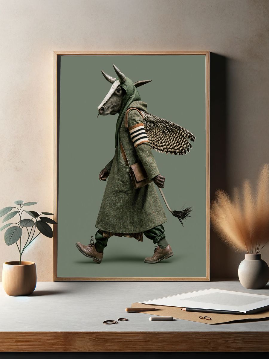 Goat in Costume Photography Poster. — room view 2