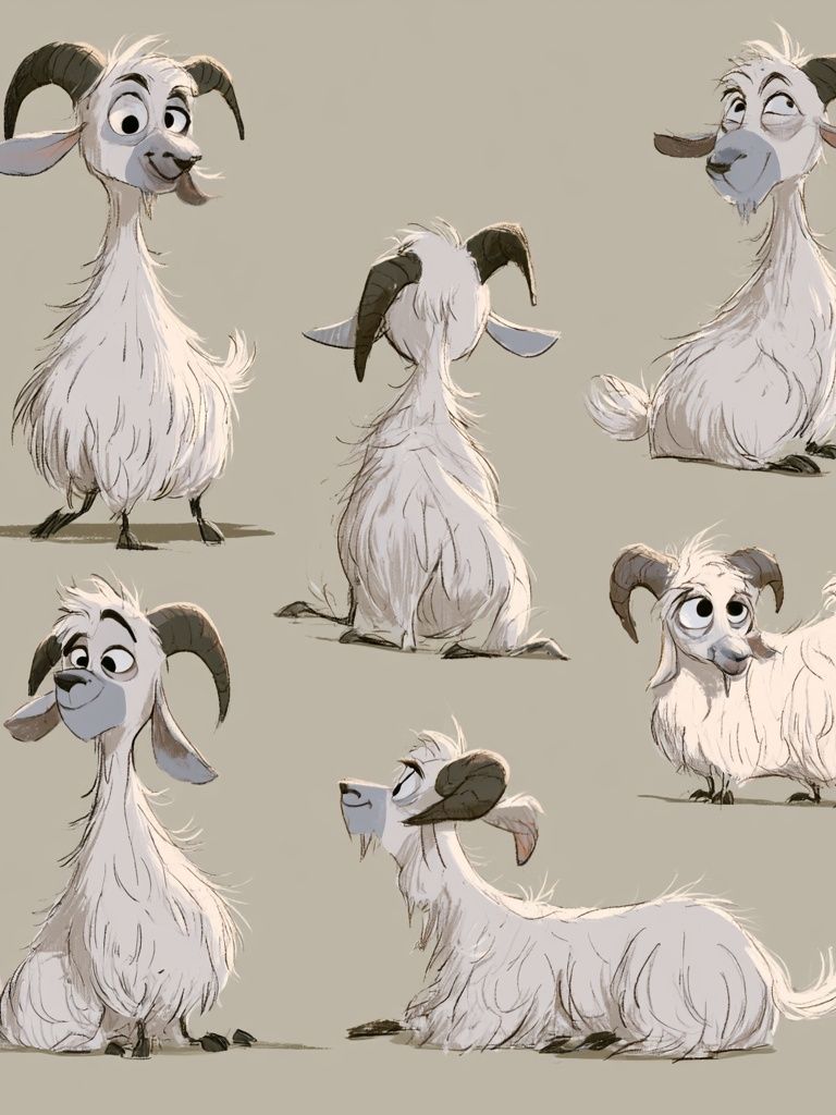Whimsical Goat Character Poster. poster — animals art