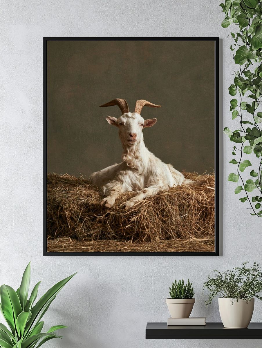Goat Portrait Photography Poster. — room view 4