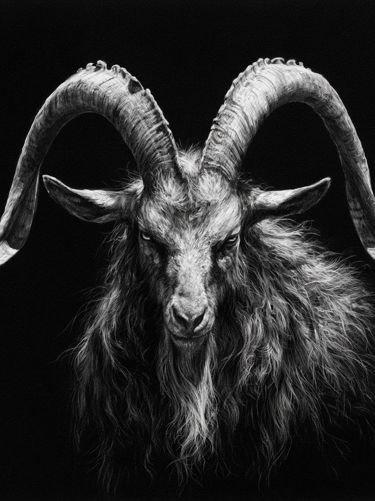 Black Goat Portrait Photography Poster. poster — animals art