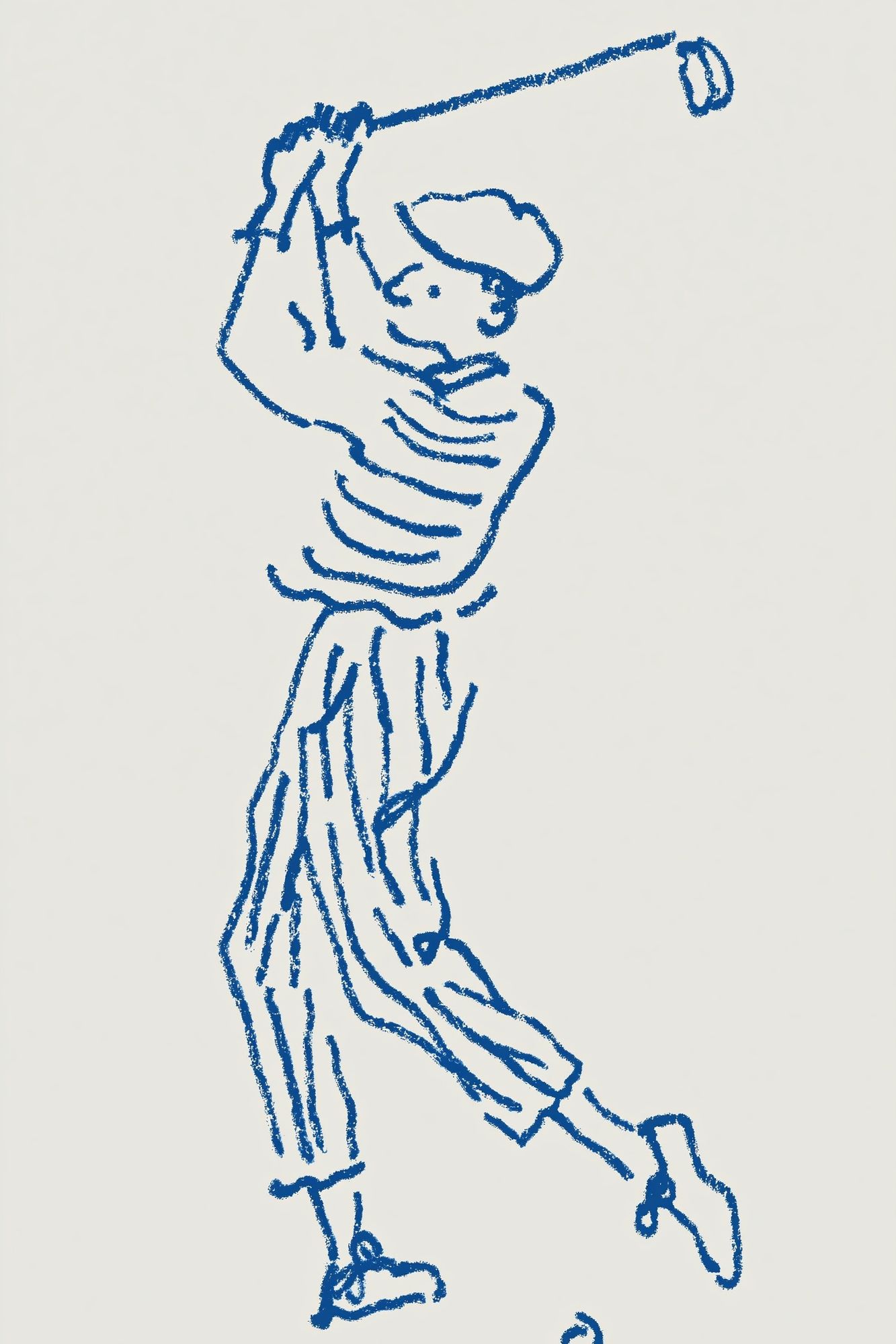 Golfer Swing Line Art Poster. poster detail