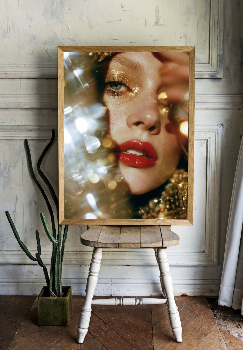 Glamorous Gold Portrait Poster. — room view 1