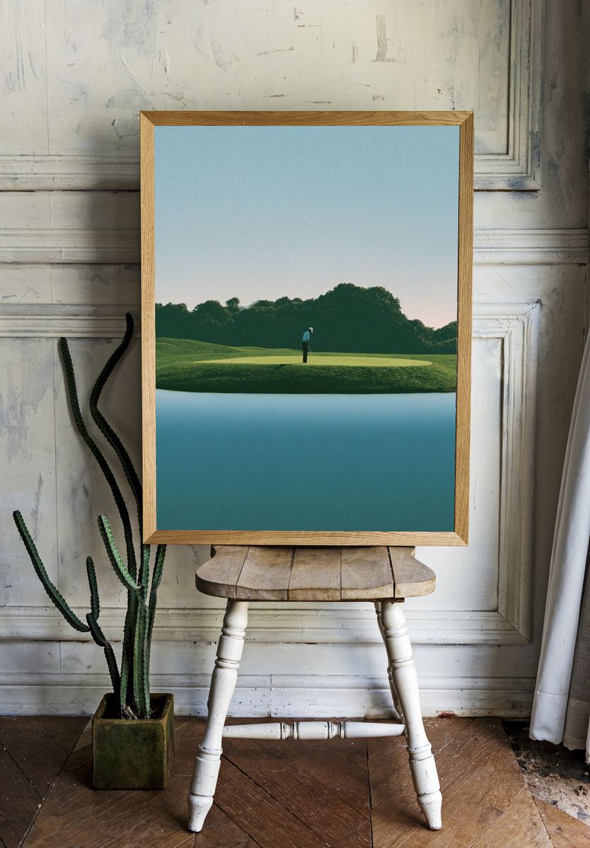 Golf Green Landscape Poster. — room view 1
