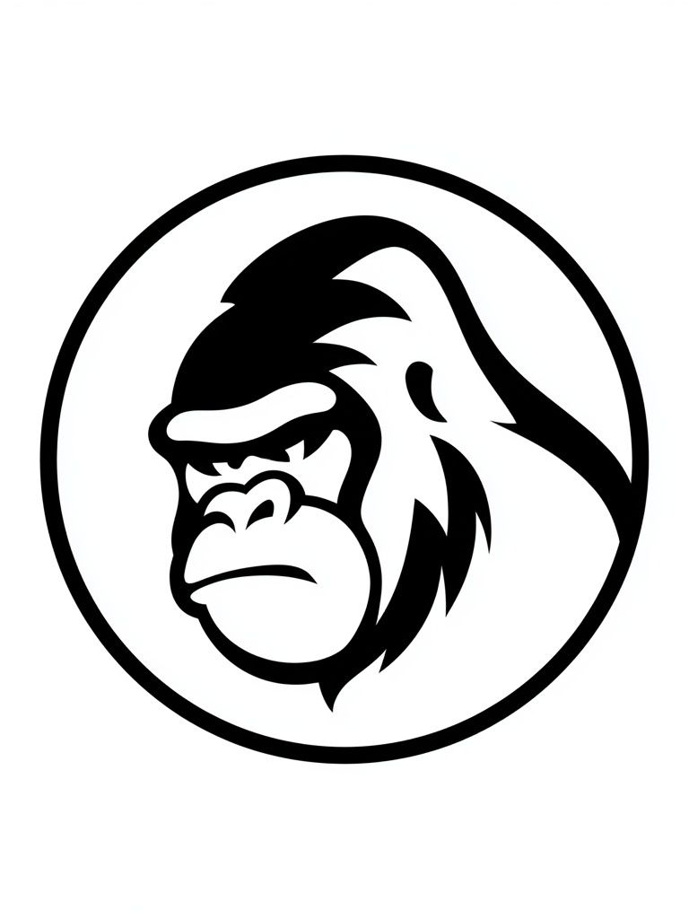 Gorilla Head Minimalist Poster. poster — animals art