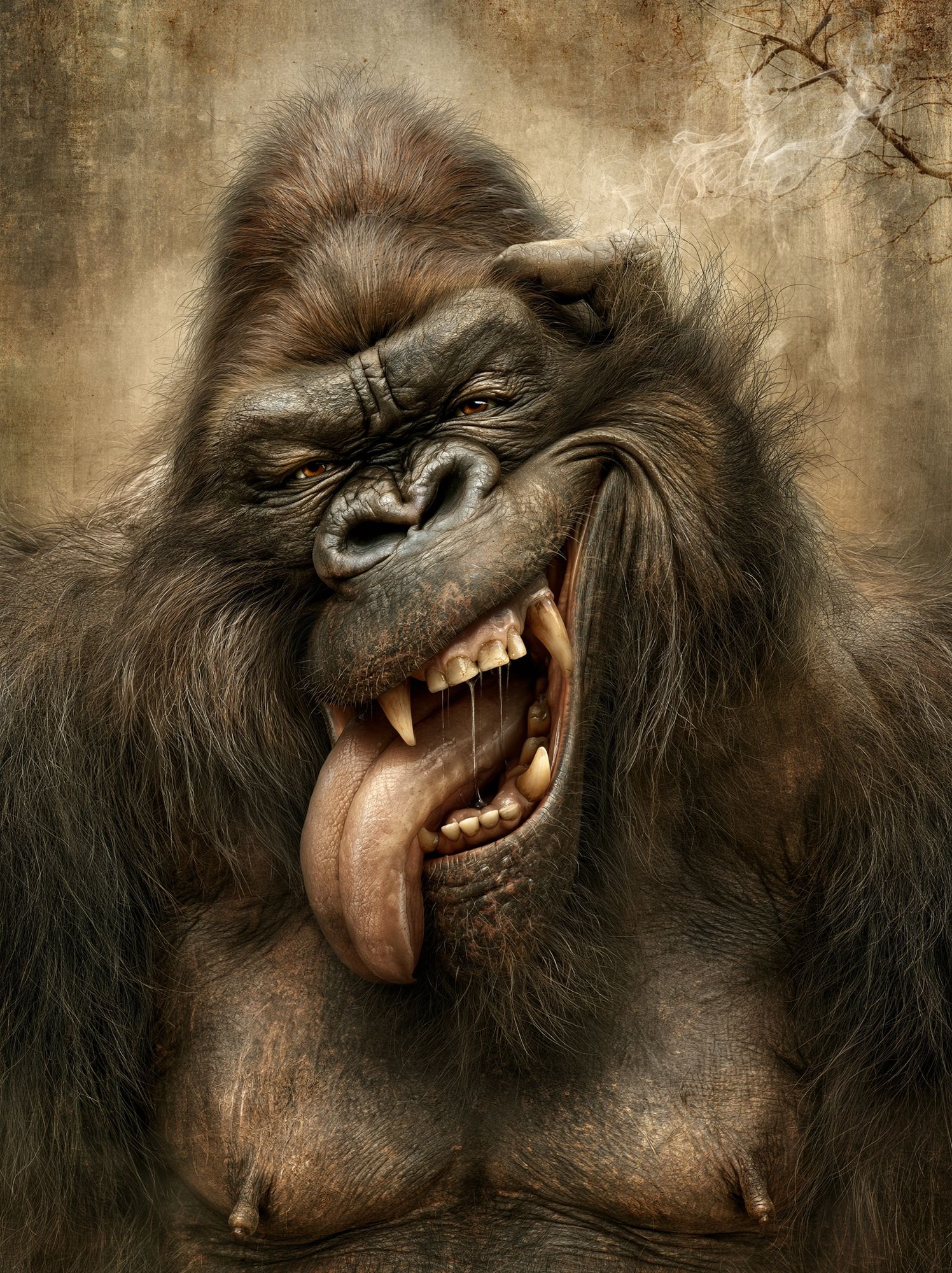 Roaring Gorilla Portrait Poster. poster detail